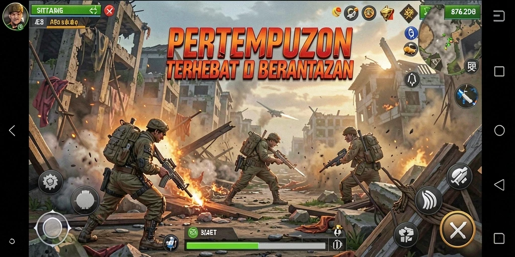 Gameplay intens Battle Royale dalam aksi penuh.