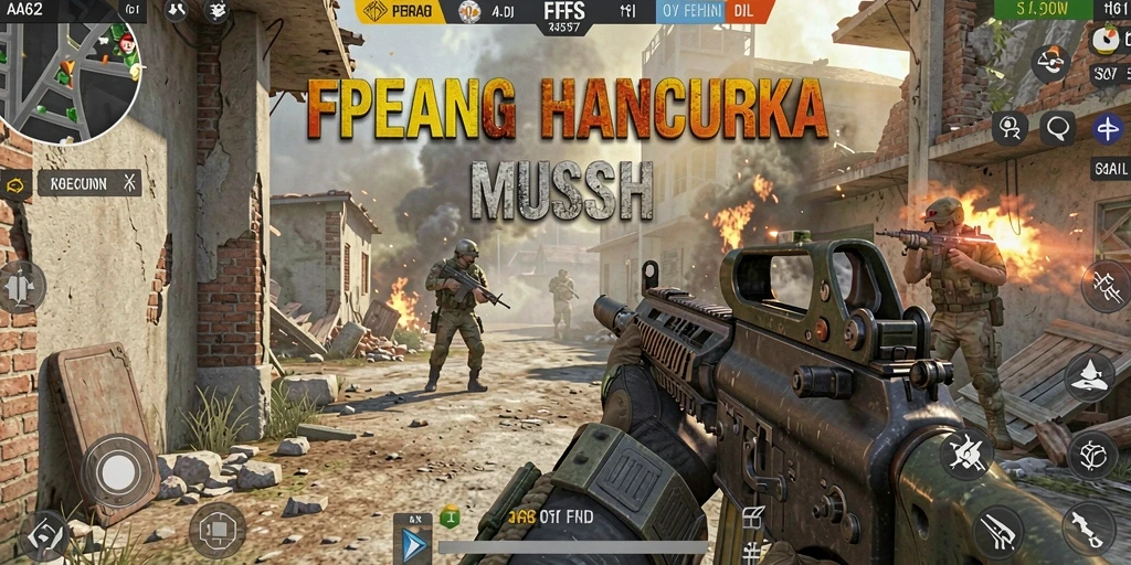 Gameplay intens AA62 dengan pertempuran FPS yang mendebarkan.
