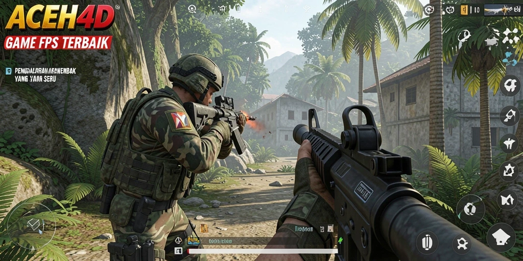 Tampilan gameplay ACEH4D dengan aksi menembak yang mendebarkan.