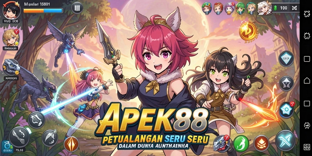 Screenshot APEK88 menampilkan aksi seru dalam dunia Anime.