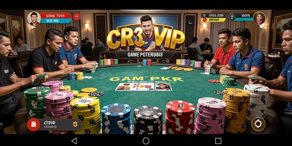 Tampilan gameplay menarik dari CR7VIP yang menampilkan aksi poker.