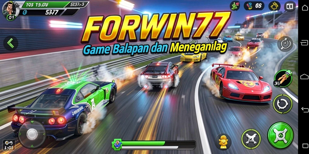 Tampilan gameplay yang seru dan menegangkan di FORWIN77.