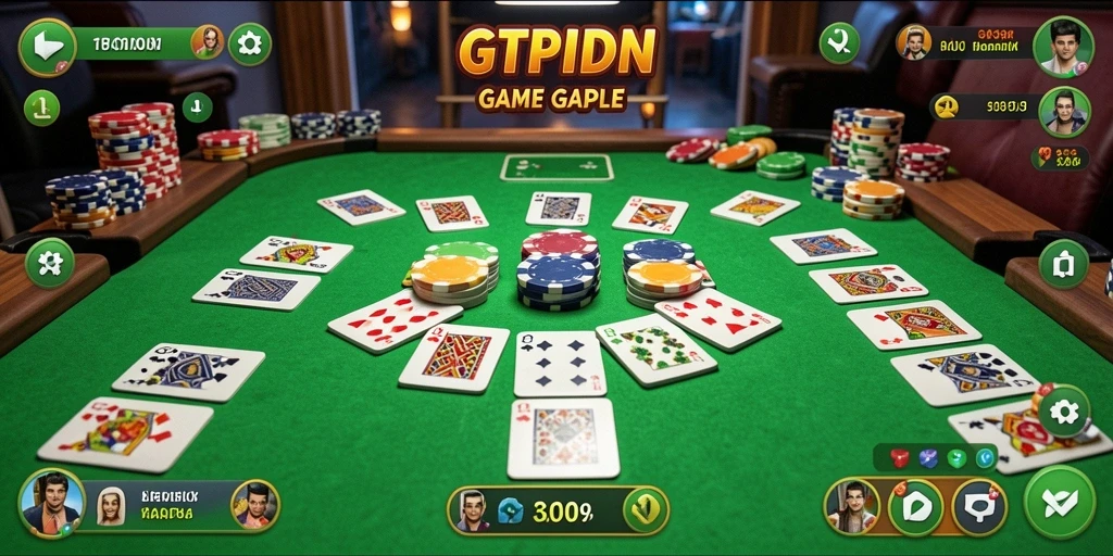 Tampilan gameplay Gaple yang seru dan menghibur.
