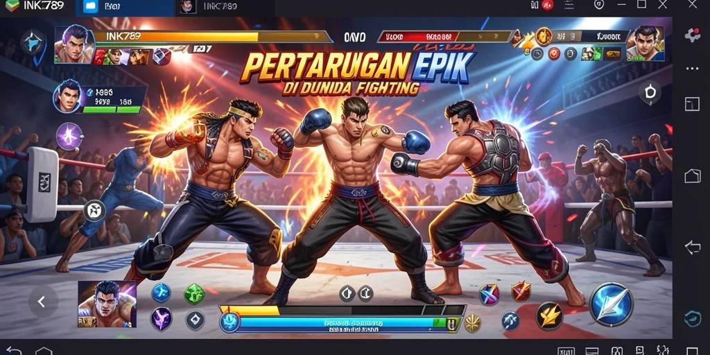 Tangkapan layar utama yang menunjukkan aksi pertarungan pada INK789.