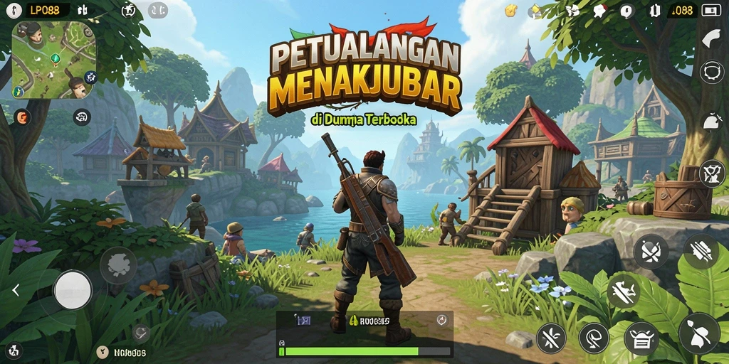 Screenshot LPO88 menampilkan eksplorasi dunia terbuka yang luas.