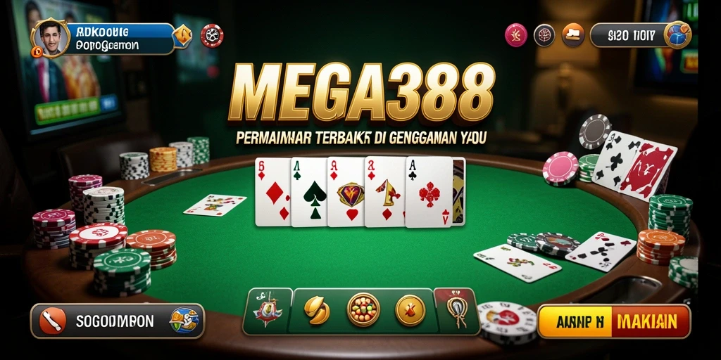 Screenshot MEGA388 menampilkan aksi seru permainan poker yang mendebarkan.