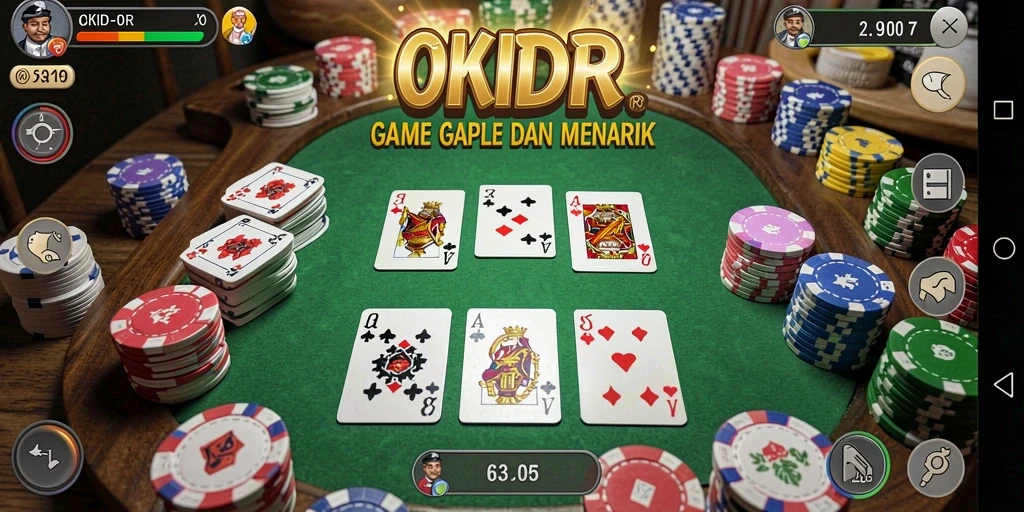 Tampilan gameplay seru dalam permainan Gaple OKIDR.