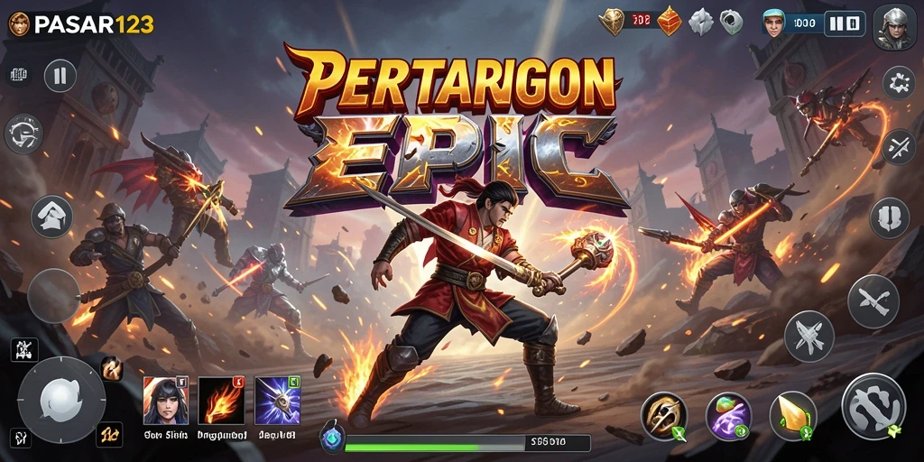 Screenshot gameplay PASAR123 dengan aksi pertarungan mendebarkan.