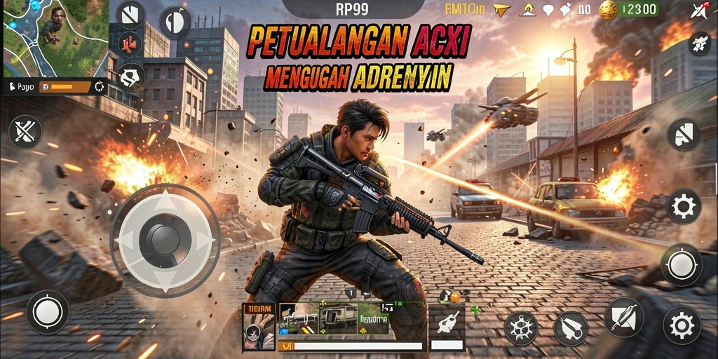 Tampilan gameplay RP99 yang mendebarkan dengan aksi yang intens.