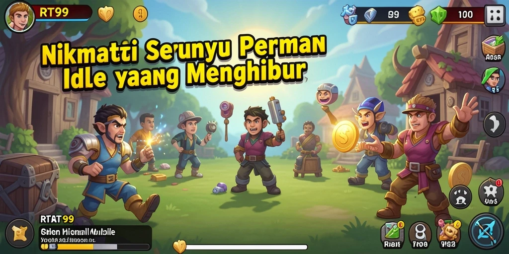 Screenshot gameplay RT99 yang menunjukkan aksi Idle yang seru.