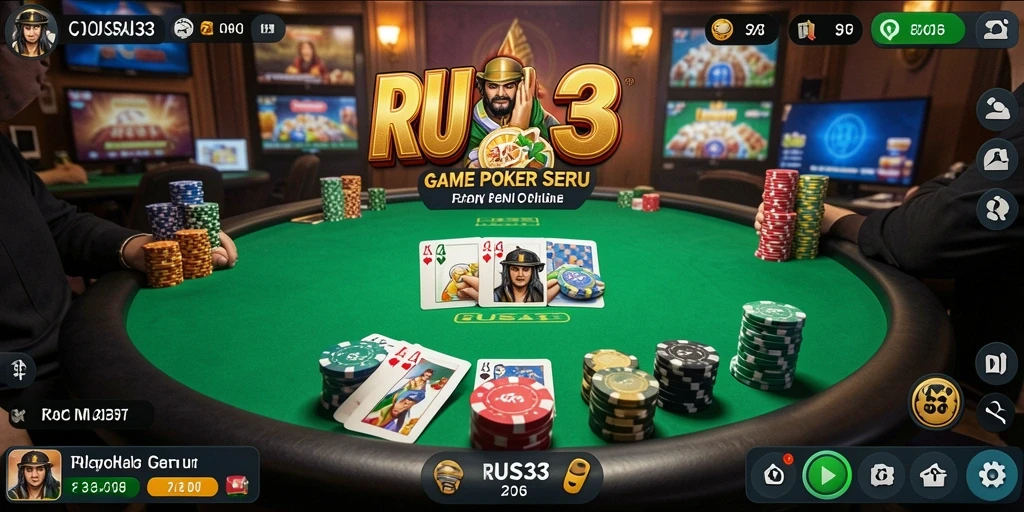 Tangkapan layar RUSA33 menampilkan gameplay poker yang dinamis dan interaktif.