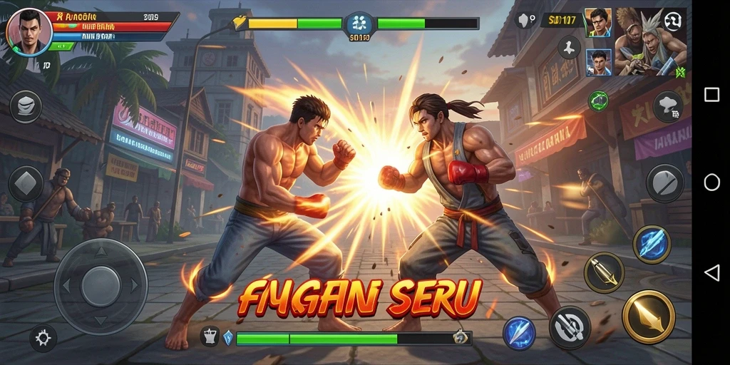 Tampilan pertarungan seru di SD107 dengan karakter yang kuat.