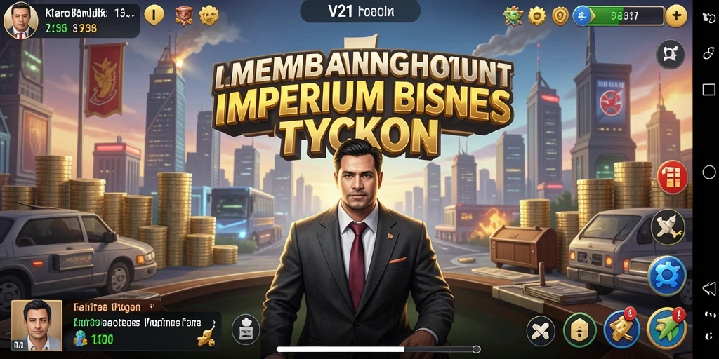 Gameplay seru V21, membangun bisnis Tycoon dari bawah.