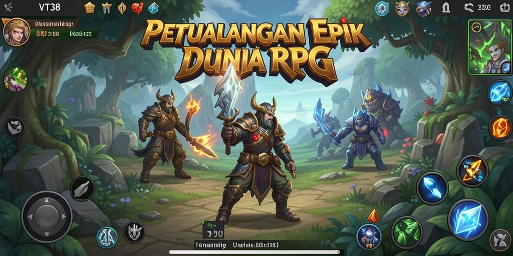 Tampilan gameplay VT38 yang menarik dalam dunia RPG penuh petualangan.